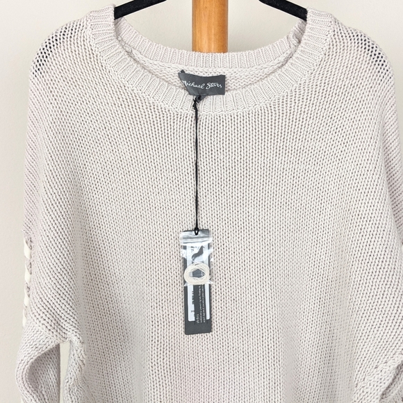 Michael Stars Lace-Up Sleeve Sweater - Picture 3 of 6